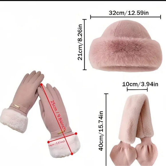 Luxurious Beige Winter Accessory Set - Picture 2 of 2